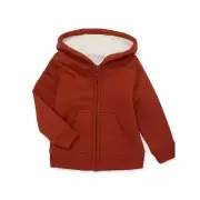 Wonder Nation Boys Kid Tough Zip Hoodie with Faux Shearling Lining Size XS New