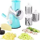 3 In 1 Rotary Cheese Grater Manual Mandoline Vegetable Slicer Safe Food Shredder