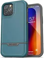 Encased Protective iPhone 12 Pro Max Case (2020 Rebel Armor) Heavy Duty Full Body Rugged Cover - Blue