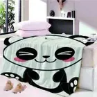 Black Light Cute Panda Conflict 3D Warm Plush Fleece Blanket Picnic Sofa Couch