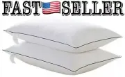 WENERSI Premium Goose Feathers Down Pillows, White Queen Pillows Set of 2
