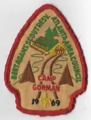 1969 Bert Adams Scout Resv. Atlanta Area Council BSA Patch RED Bdr. (SEWN) [CA38