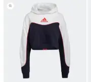 Womens Adidas Essential Colorblock Hoodie Red White Blue Large NWT