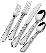 [Mikasa] Bravo 65-Piece Stainless Steel Flatware Set, Service for 12, Silver