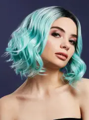 Kourtney Peppermint Green Womens Short Curly Fashion Wig