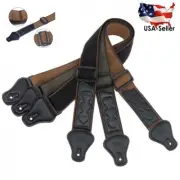 Guitar Strap Nylon Pick Holder Heavy Duty Strap Lock for Electric Acoustic BK