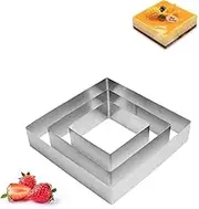 Armastuse Rectangle Cookie Cutter Set,3 Pcs Square Mold Square Cake Cutter,Stainless Steel Rectangle Biscuit Molds Fondant Cake Cookie Cutter Set Pastry Heavy Duty Deep Mold