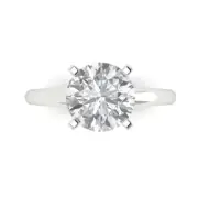 2.6 ct Round Cut Clear Stone Engagement Promise Anniversary Ring 14k White Gold