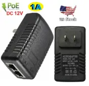 12V 1A Wall Plug POE Injector Ethernet Adapter IP Phone/Camera Power Supply US