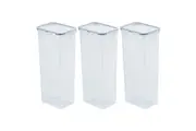 3x Lock & Lock Classic Stacking Food Grade Storage Container Pasta Box Tall 2L