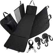 Dog Car Seat Cover, Waterproof Pet Seat Cover Car Back Seat Hammock with Visible Mesh Window, Anti-Scratch Non-Slip Dog Car Cover Bench Seat Protector for Car, SUV, Truck with Dog Seat Belt