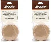 700x (2 Packs) Paper Filters Compatible with The Aeropress® Coffee Maker / Aeropress® Go - Vegan Non Bleached Natural - 2POUR®.