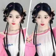 Y2K Wig Braid Hairpin for Women Double Ponytail Spice Girl Bow Tie Hairpin V5Y