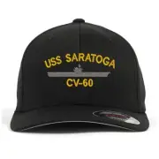 Uss CV-60 embroidered stretch flex fit baseball cap (size S/M, L/XL, XXL)