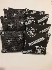 8 Cornhole Bag Set Corn Hole Oakland Las Vegas Raiders BMP/BLK