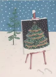 Needlepoint Handpainted Christmas Cards CBK 6x8
