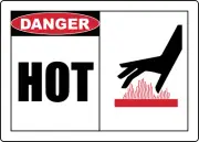 OSHA DANGER! HOT SURFACE| Laminated Vinyl Decal Sticker Label
