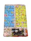 Indian Traditional Pure Cotton Patchwork Kantha Quilt,Traditional Handmade Be...