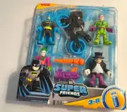 Fisher Price DC Super Friends Imaginext: Batman w/Bike, Riddler, Joker & Penguin