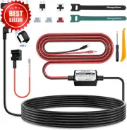 Dash Cam Hardwire Kit USB-C – 4M 12V/24V to 5V 2.5A Cable w/ Adapters & Fuses
