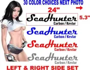 Sea Hunter seahunter BOAT DECAL BOATS DECALS 30 COLOR OPTIONS msg for options