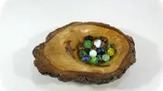 Hand Made Custom Designed One-Of-A-Kind Counter-top Wood Live Edge Accent Bowl
