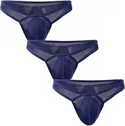 [KEOYA] Mens Breathable Mesh Thongs Underwear Low Rise Bulge Pouch G String Brief