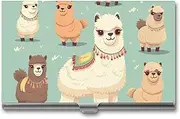 [LKHDS] Slim Aluminum Alloy Business Card Holder Alpacas Pocket Business Card Case Portable Business Card Wallet Business Card Holders Handheld Card Box for Women Men, style, One size, Style, One size