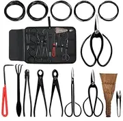 AonePro Bonsai Tool Kit 10PCS Set Carbon Steel Shear Cutter Scissor Wire Plant Gardening Nylon Case