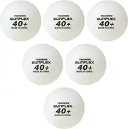 Training 40+ Table Tennis Balls (Pack of 6), White, Plastic Table Tennis Balls for Multi-Ball Training & Serving Practice