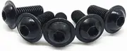5/10/20pcs M3 M4 M5 M6 M8 M10 Grade 10.9 Black Hex Hexagon Socket Round Button Flange Head with Washer Collar Screw Bolt (Size : M6X16 10PCS)