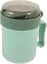 Cabilock 1pc Portable Cereal Cup with Lid Microwave Safe Breakfast Cup for Milk Oatmeal and Soup Practical Design with Spoon and Leak for Home Use Random Color