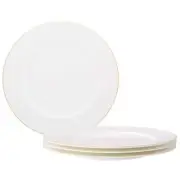 Noritake Round Dinner Plates 11"x11" Dishwasher Safe Bone China White (Set of 4)
