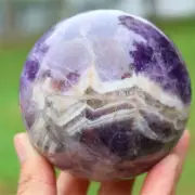 Natural Dream Amethyst Carved Ball Reiki Crystal Sphere Christmas gift XQ2857