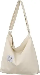 [HiVing] Canvas Tote Bag For Women Retro Large Size Canvas Shoulder Bag Hobo Crossbody Handbag Casual Tote For Shopping And Travel