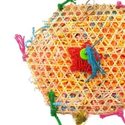 Handmade Bird Chewing Toy Bamboo Colorful Interactive Toy Durable Hanging