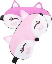 LRXIYODE 2pcs Cute Sleep Mask Eye Cover Sleeping Masks Fox Sleeping Mask Eye Mask Blindfold For Kids Teens Girls Women Men