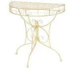 Side Table Vintage Style Half Round Metal 72x36x74 cm Gold vidaXL
