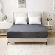 Nokolulu Velvet Queen Fitted Sheet Only - Ultra Soft Fuzzy Fleece Fitted Bottom Sheet - Plush Fluffy Cozy Flannel Sheet Queen Size - 18" Extra Deep Pocket (Dark Grey, 60"x80")