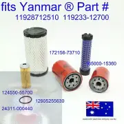 Air Hydraulic Engine Oil Fuel Filter Service Kit fits Yanmar SV001 SV08-1 SV08-1