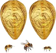 Pack of 2 Dummy Wasp Nest, Weatherproof, Wasp Trap for Outdoors, Hornet Nest Dummy, Wasp Nest Building Prevent
