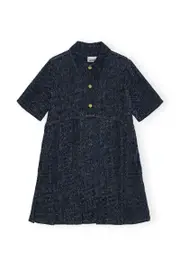 Ganni Fluffy Denim Mini Dress EU38 dark blue