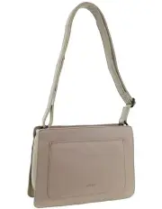 [Milleni] Nappa Leather Square Cross-Body Bag in Taupe