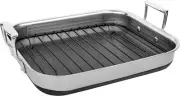 DiamondClad Hybrid Nonstick Roasting Pan with Rack, Stainless Steel, PFOA-free -