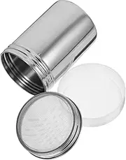 GRADENEVE Reusable Stainless Steel Powder Shaker with Fine Mesh Sieve for Sprinkling Sugar Cocoa and Coffee Desserts and Baking Easy to Clean User Friendly Lid Material
