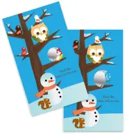 Owl - Winter Theme or Christmas - Baby Shower Scratch Off Game Pack
