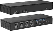 WAVLINK 20-in-1 Enterprise-Level Universal USB C Docking Station, 100W Power Delivery, Quad 4K@60Hz Display, 4xDisplayport, 4xHDMI, USB 3.0/USB C Dock for MacBook/Windows and More