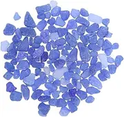 JUMPLAWN 1 Pack Glass Pebbles Stones Natural Gravel Rock Decorative Crystals Fish Tank Fish Tank Rock Gravel Feature Fish Bowl Tanks Decorations Chippings Blue Aquarium Sand Gravel Stone