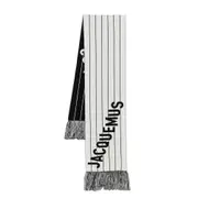 [Jacquemus] Jacquemus L'echarpe Liga Scarf ONE SIZE WHITE/BLACK