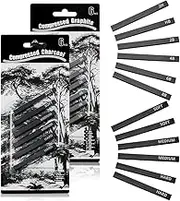 Pack of 6 Compressed Charcoal Sticks Sketch Pencil Portable Office Art Craft Sketching Shading Drawing Students